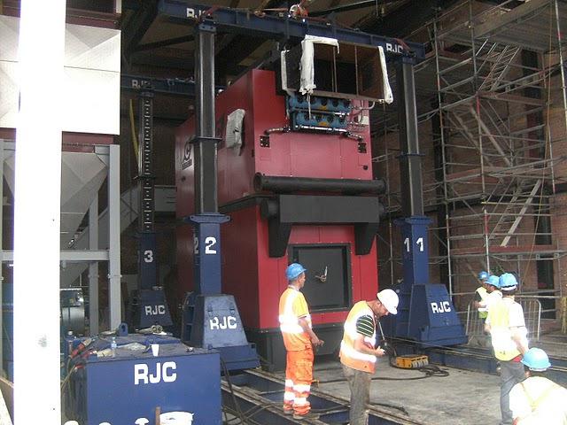 Compte-R woodchip boiler being installed at Olympic Park